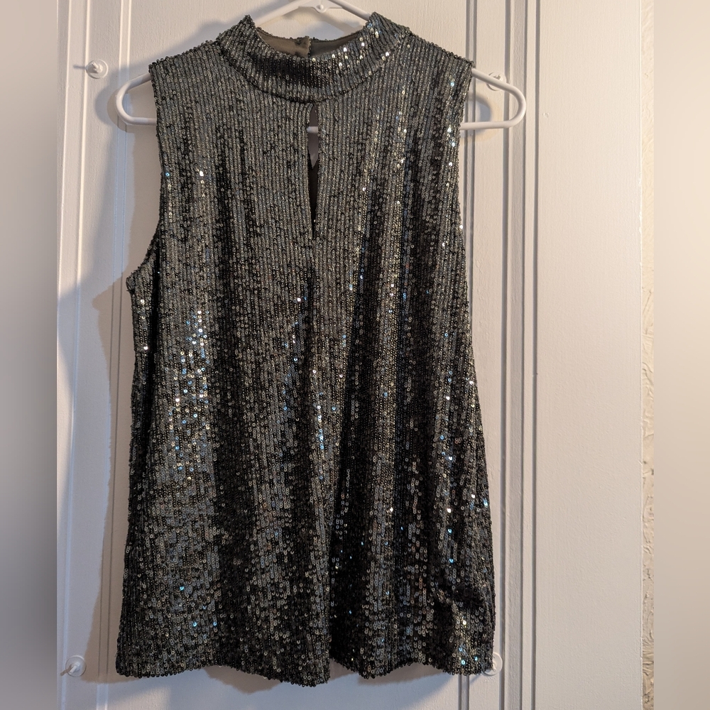 Calvin Klein Metallic Sleeveless Blouse